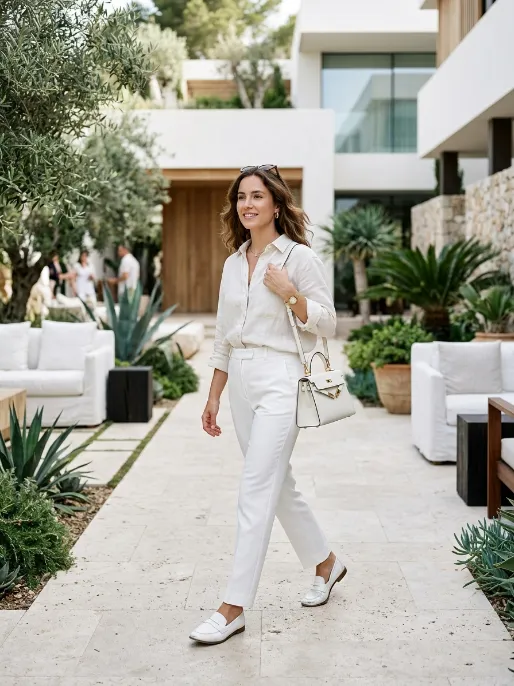 All white outfit