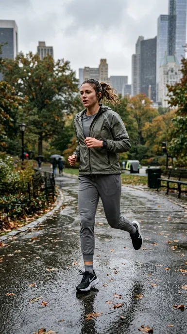 Athleisure set with a windbreaker
