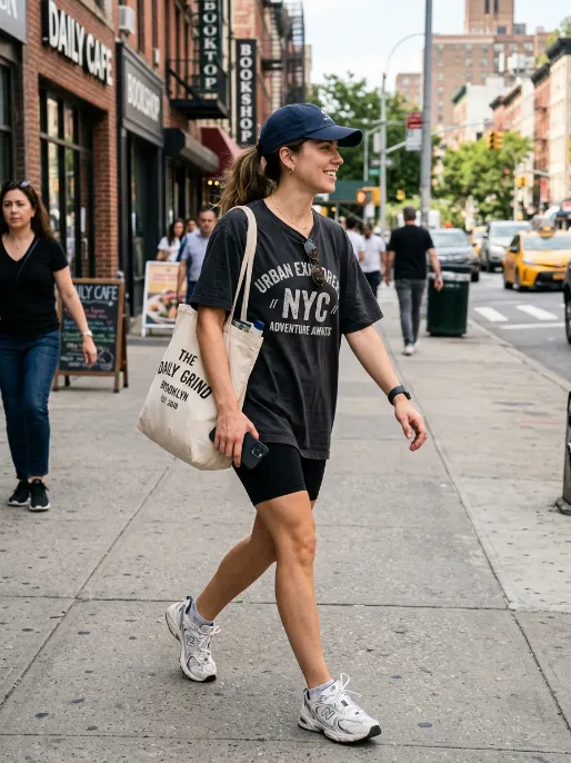 Bike shorts and oversized tee