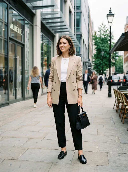Blazer over a basic tee