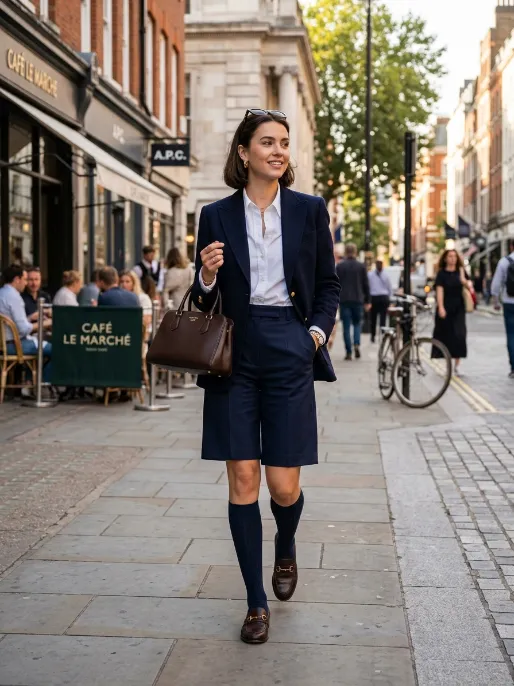 Blazer with bermuda shorts