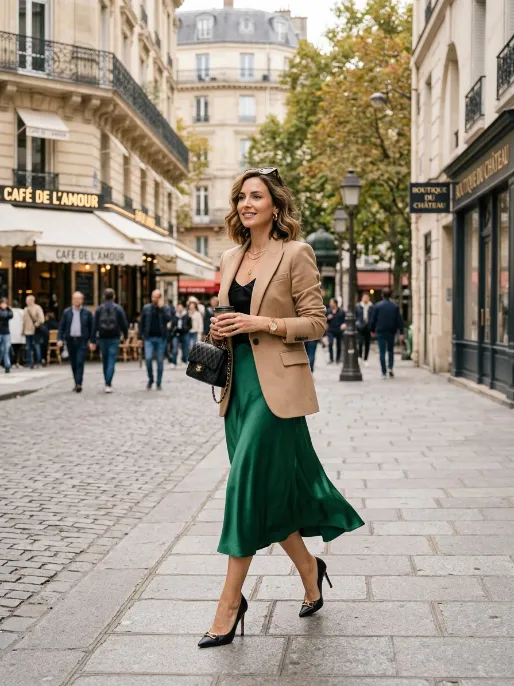 Blazer with a midi skirt