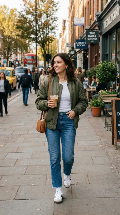 Bomber jacket with a basic tank