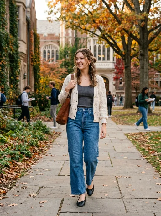 Cardigan layered over a tank