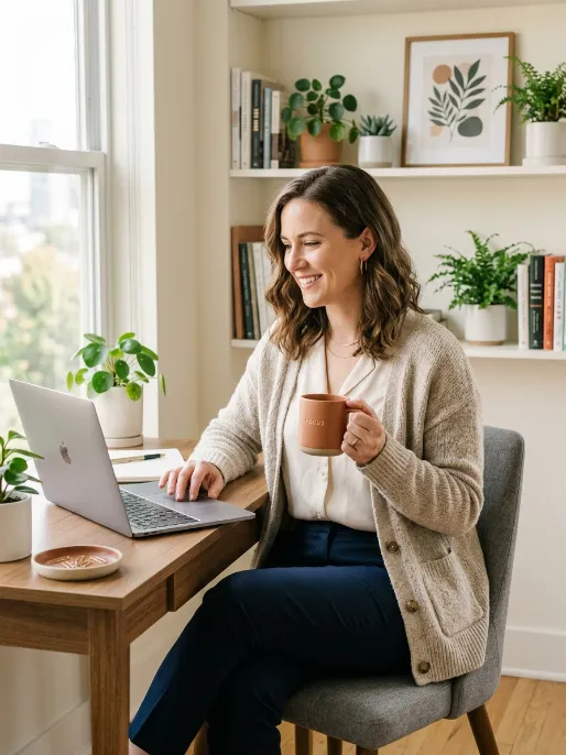 Cardigan over simple top with trousers