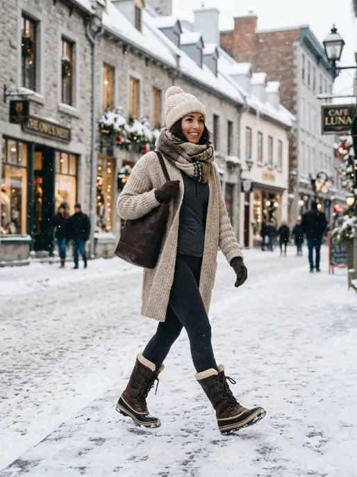 Cardigan with thermal leggings