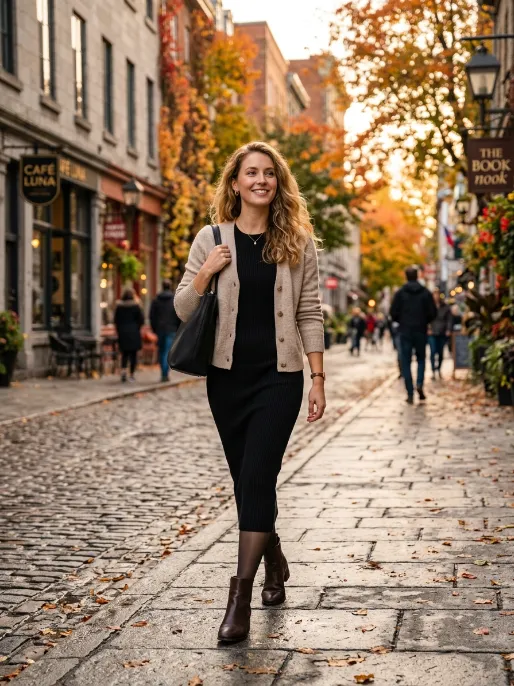 Cardigan and ankle boots