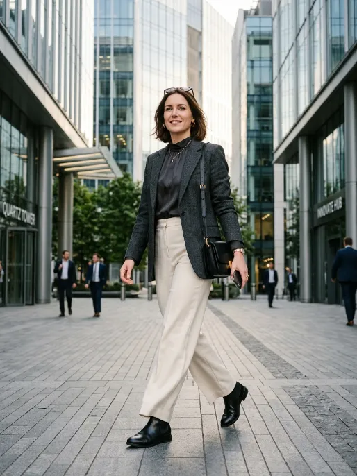 Chelsea boots with wide leg pants