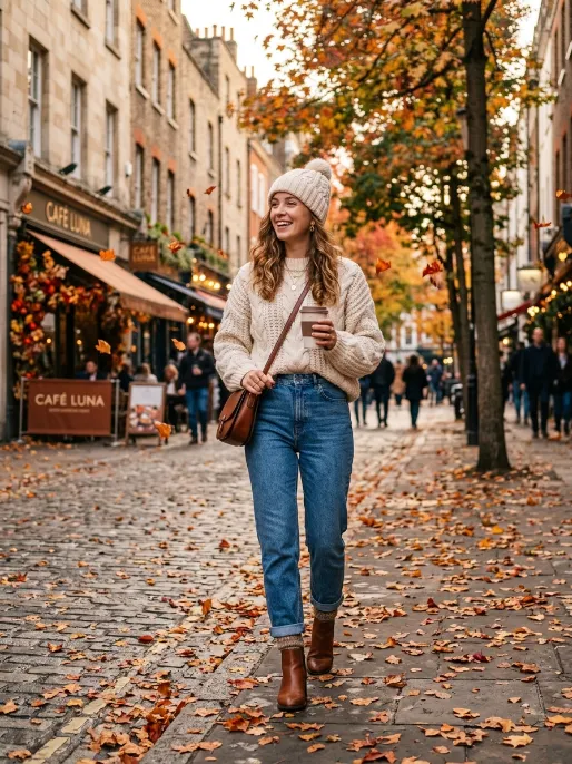 Chunky knit sweater for cold days