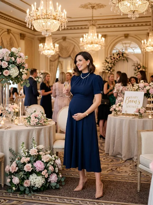 Classic elegant outfit for indoor or formal showers