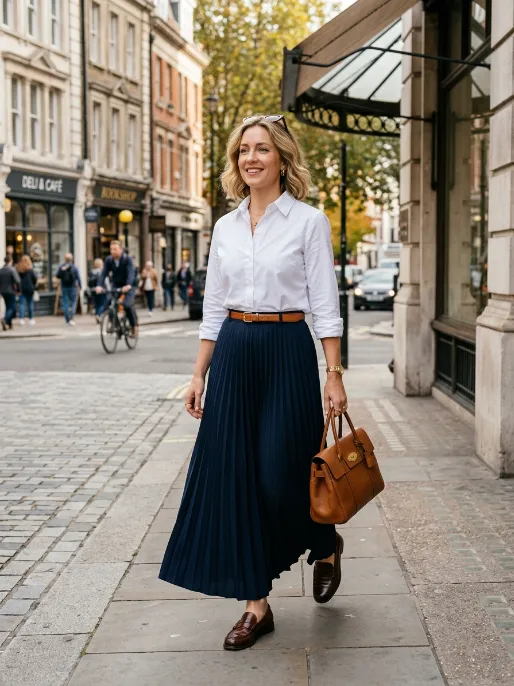 Collared shirt with loafers