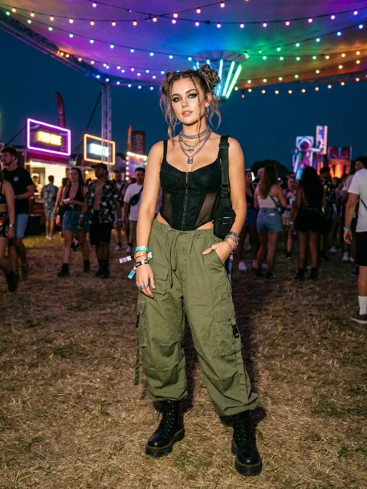 Corset top with cargo pants