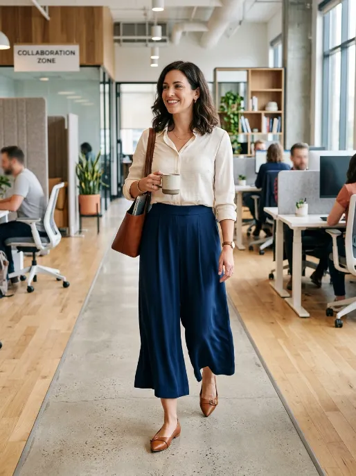 Culottes with fitted blouse