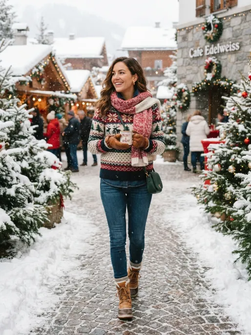 Fair isle sweater with jeans