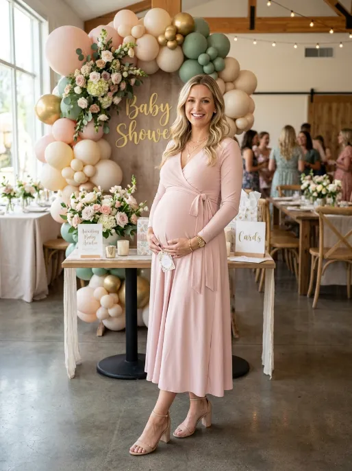 Fitted bump friendly wrap dress