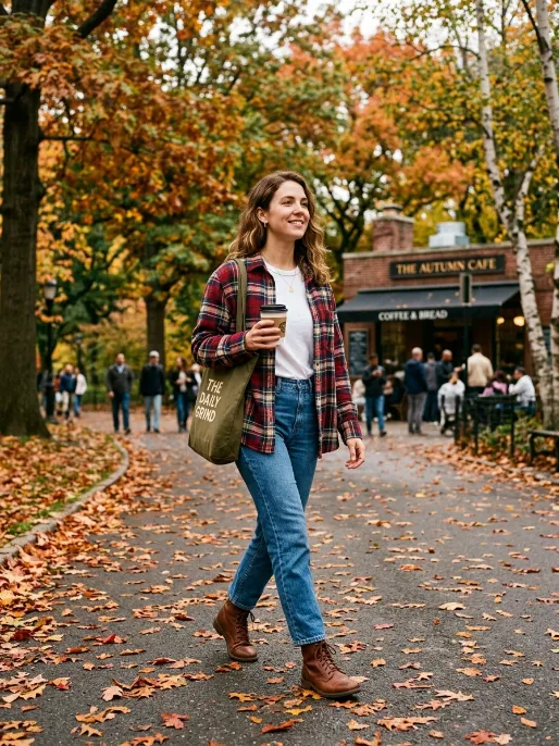 Flannel shirt over a basic tee