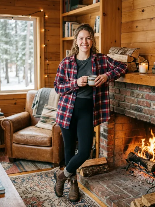 Flannel shirt and leggings