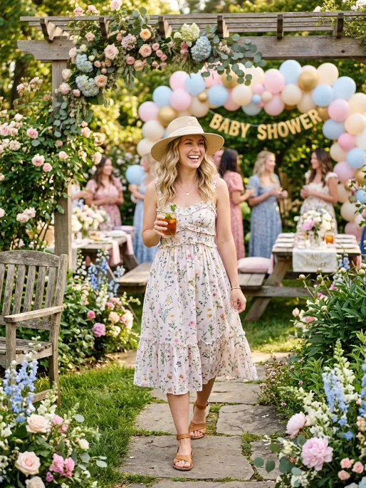 Floral sundress for spring or summer showers