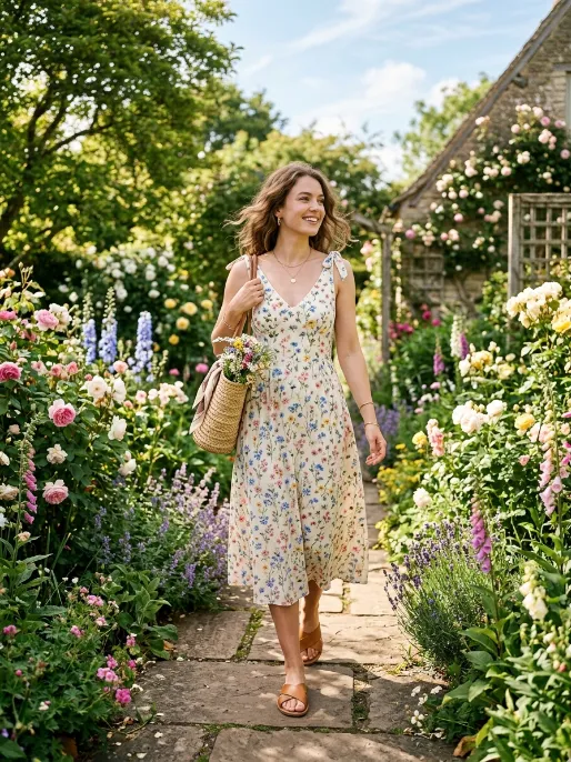 Flowy sundress with sandals