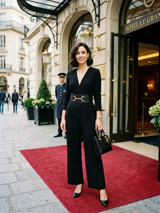 Jumpsuit with a statement belt