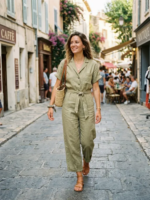 Jumpsuit and sandals