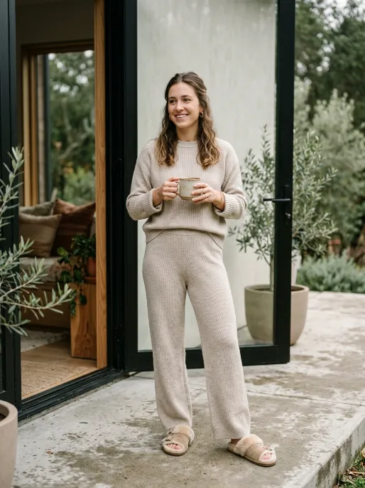 Knit set and slides