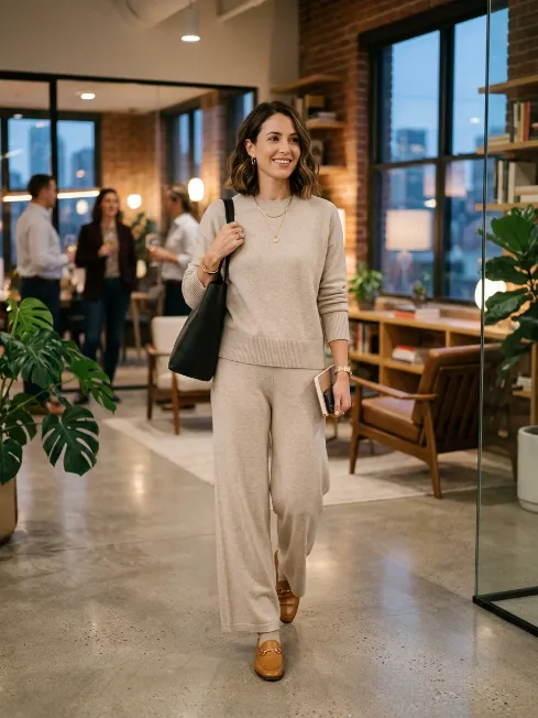Knit set with loafers