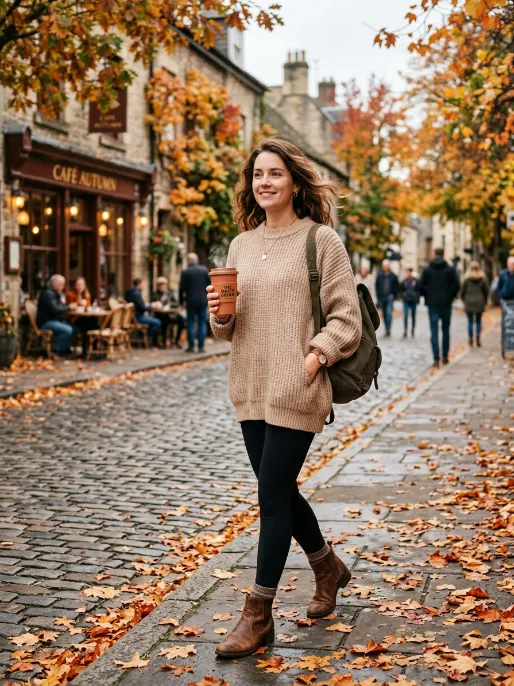 Leggings and an oversized sweater 1