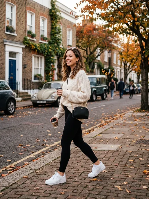 Leggings and an oversized sweater