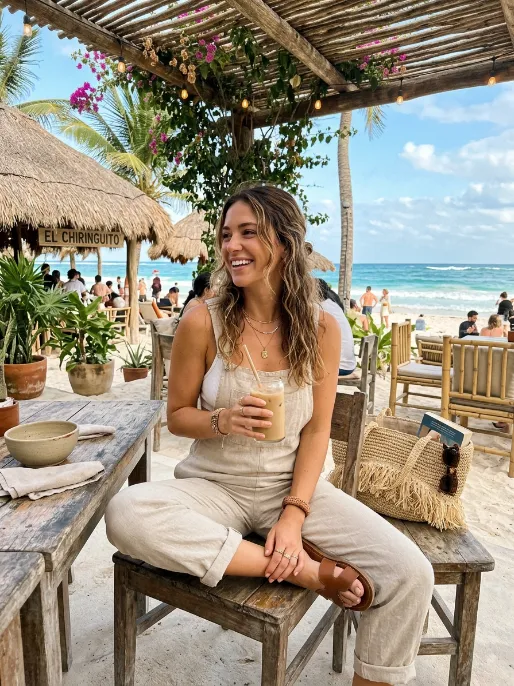 Linen overalls with a bralette