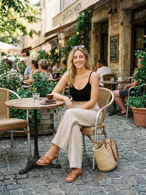 Linen pants and crop top