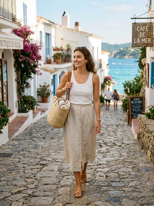 Linen skirt and a tank top