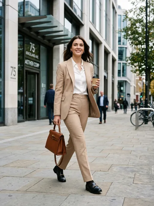 Loafers with a blazer and trousers for the office 1