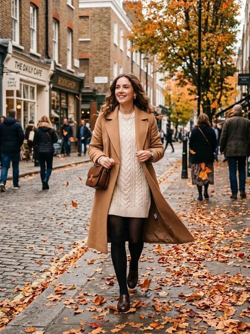 Loafers with a sweater dress 1