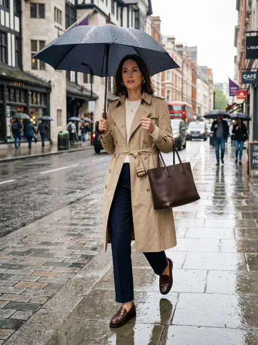 Loafers with a trench coat 1