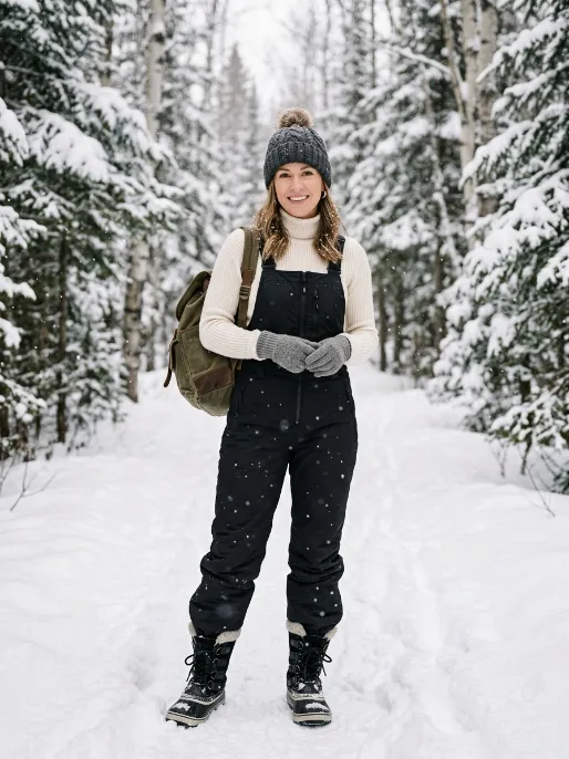 Long down coat with waterproof snow boots