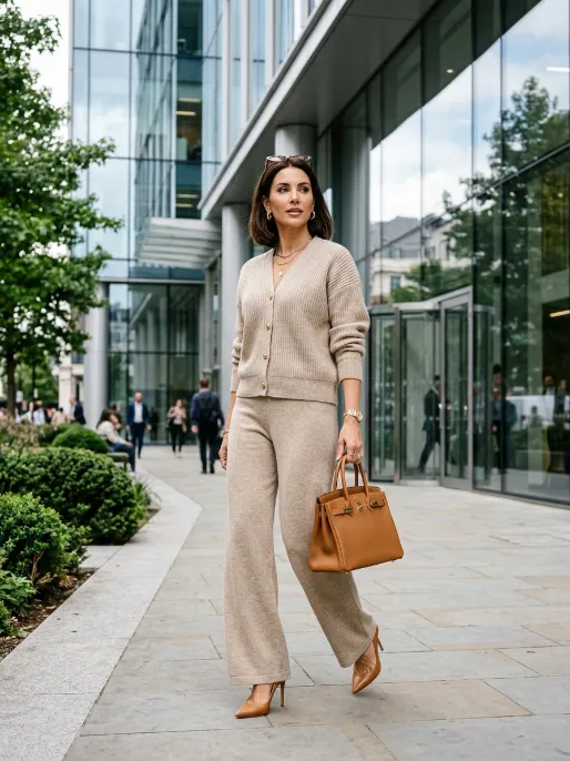 Matching cardigan and trouser set