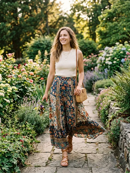 Maxi skirt and fitted top