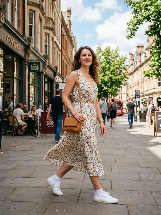 Midi dress and sneakers