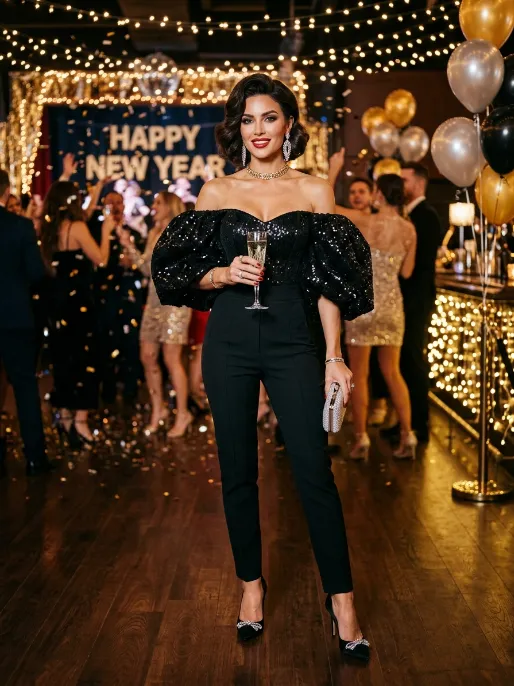 Off shoulder top with statement sleeves