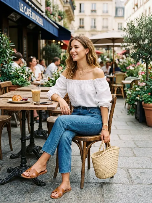 Off the shoulder top for warm weather