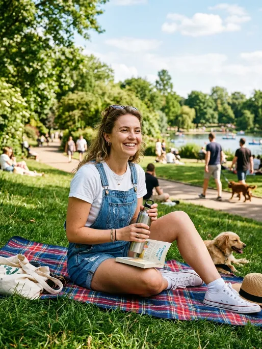 Overall shorts and basic tee