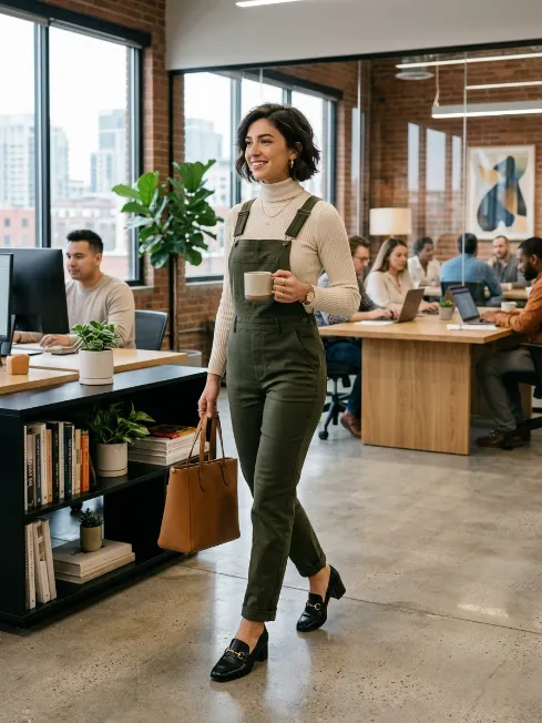 Overalls with a fitted top