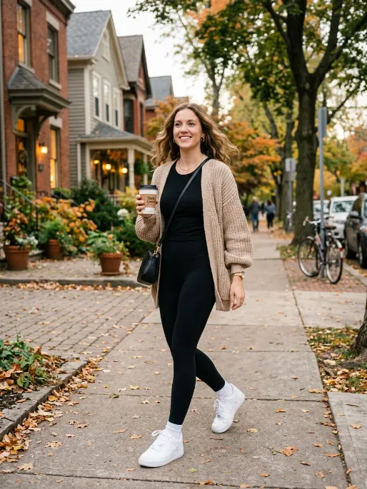 Oversized cardigan and leggings