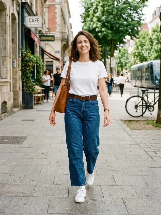 Plain white tee for the ultimate basic look
