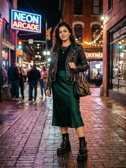 Platform boots with a slip skirt