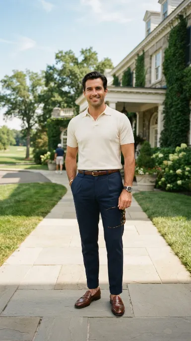 Polo shirt and chino pants combo