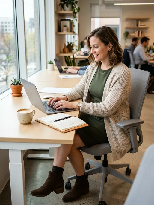 Ponte knit dress with a cardigan