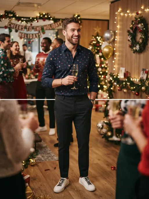 Printed holiday shirt