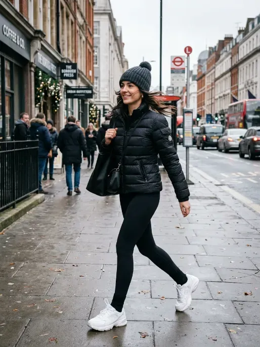 Puffer jacket with leggings